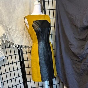 Milly Yellow and Black Panel Mini Dress